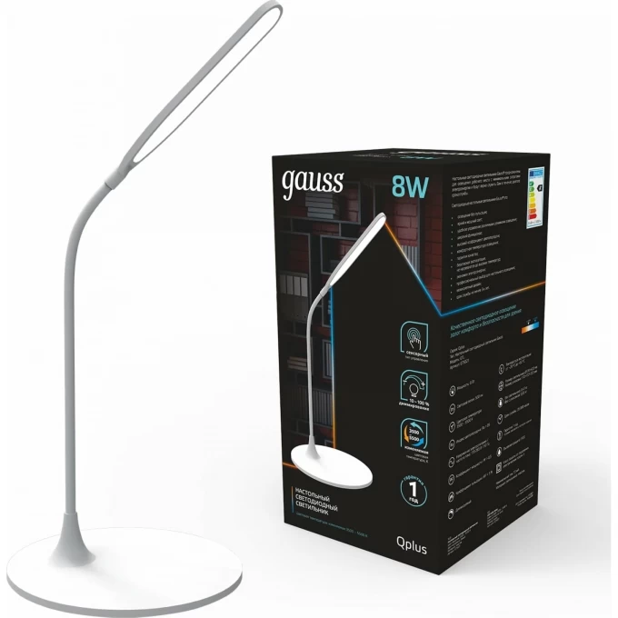 Светильник настольный GAUSS QPLUS 500lm 170-265V белый LED 1/12 GT5021 Светильник настольный GAUSS QPLUS 500lm 170-265V белый LED 1/12 GT5021